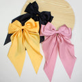 Luxury Elegant Silk Fabric Long Bow Girls Hair Barrettes Accessories Bowknot Ribbon Hairpin Pink Hairgrips MUJU Brand 40cm for