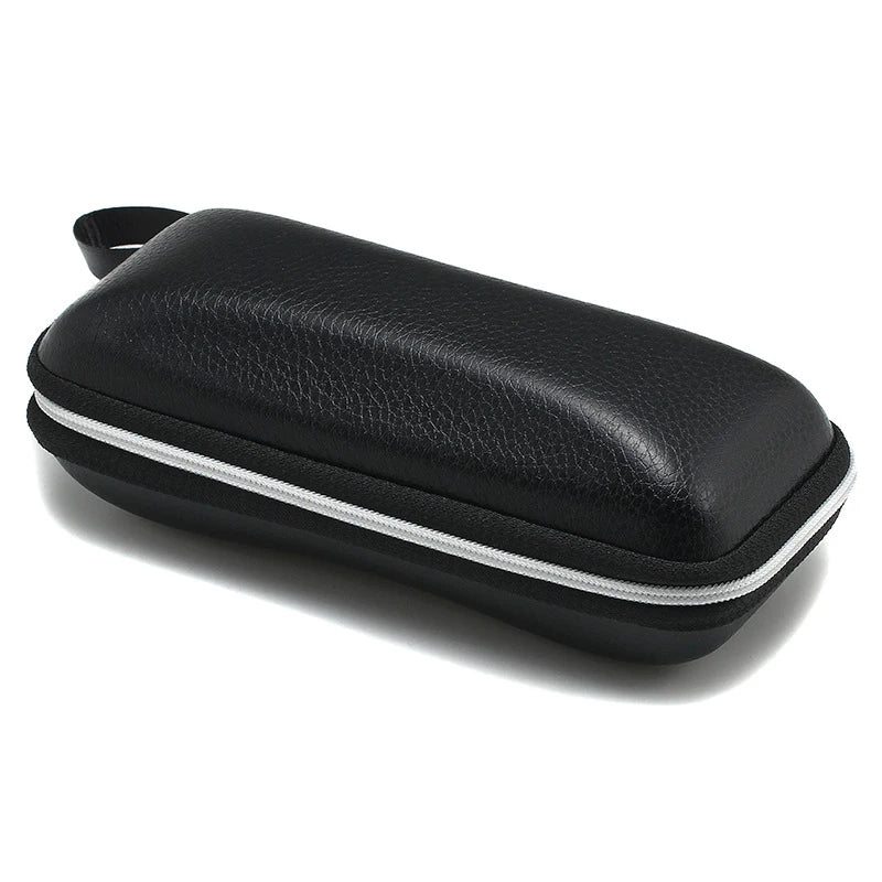 New Fashionable PU Leather Lychee Pattern Sunglasses Box Simple Thick EVA Multi-color Portable Zipper Eyeglasses case Wholesale