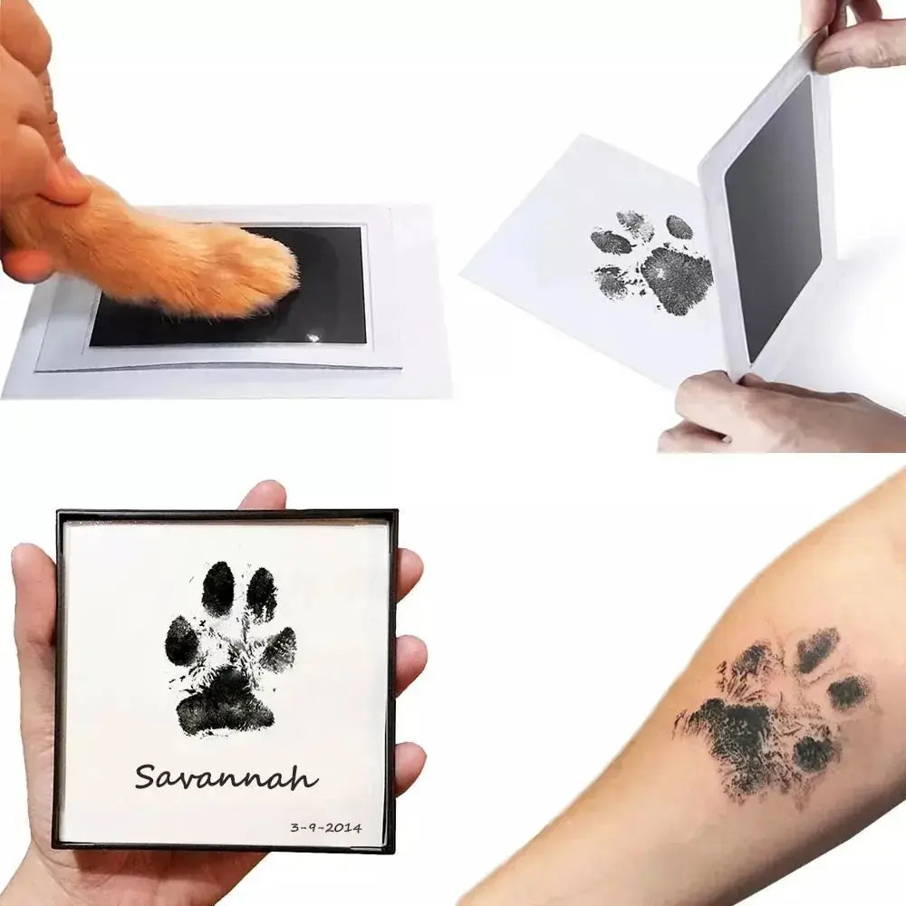 Paw Print Clean Touch Ink Pad Dog or Cat Pet Owner Keepsake DIY Inkless Nose and Pawprint Impression Making Kit