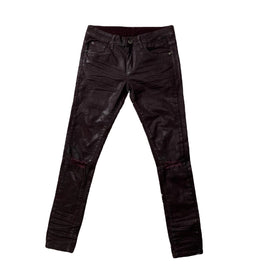 DENIMGUYS Men's Waxed Coated Ripped Denim for Men Slim Skinny Stretchy Streetwear Mens Waxing Distressing Jeans Pants