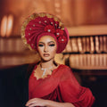 Stones Braided Women Party Cap Wear Muslim Turban Adjustable Space Layer African Headtie Auto Gele