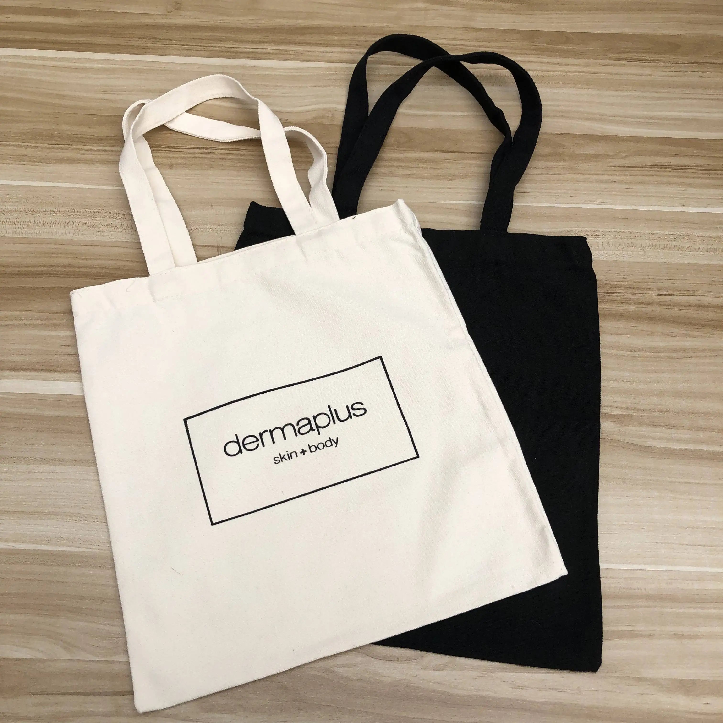 Eco-friendly Environmental White Canvas Grocery Bag Shopping Tote Bag with logo Print for Shopping Packaging Shoulder Cotton Bag