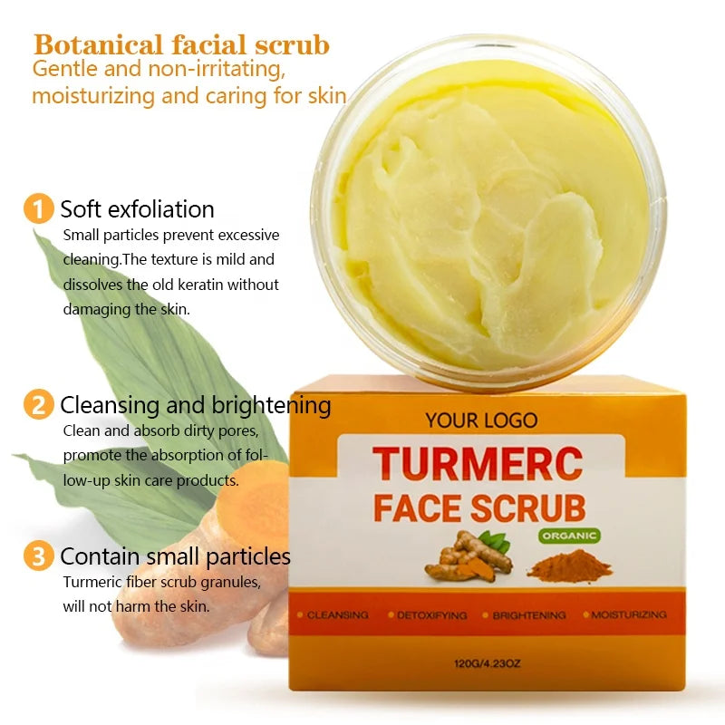 Turmeric Body Scrub Whitening Turmeric Face Body Brightening ODM SPA Private Label Hydrating Cleansing Exfoliating Bodyscrub