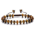 YL 8mm Cross Border Natural Tiger Eye Woven Bracelet Candy Color Abacus Beads Trendy Butterfly Anniversaries