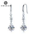100% D Color 6.5mm 1ct Moissanite Diamond Hook Real Silver 925 Dangle Drop Earring for Women Wedding Jewelry Valentine Gift