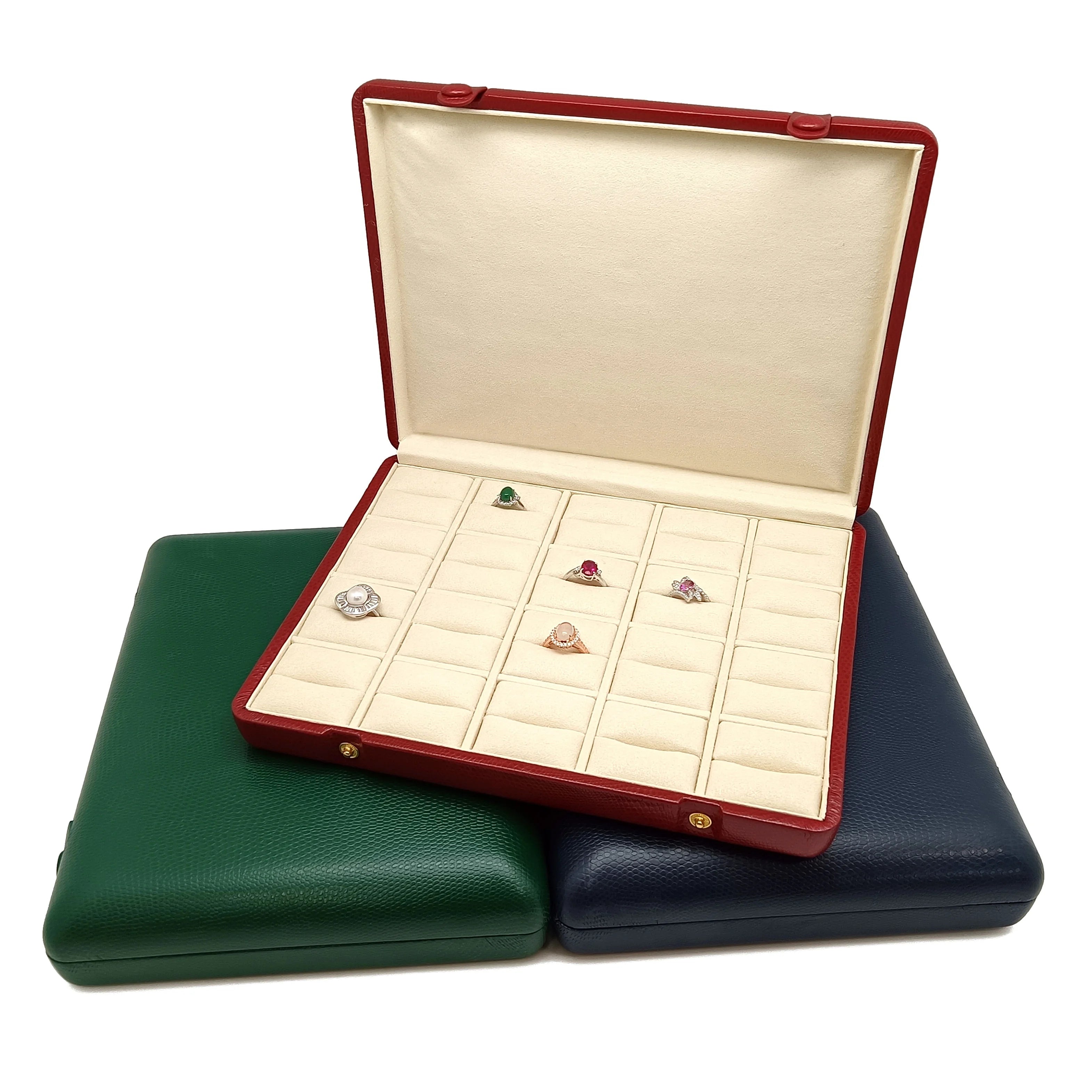 Factory in Stock High-end Leather Jewelry Box Pendant Bracelet Ring Tray Jewelry Packaging