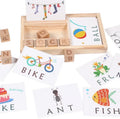 Montessori Wood Spelling Words Game Educational Learning Wooden Alphabet Matching Puzzle Kids Block Toys Category