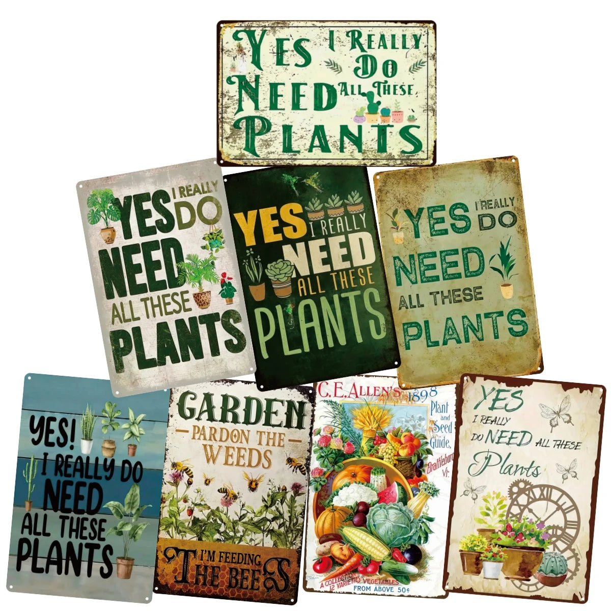 Funny Garden Metal Tin Signs Plant Lover Retro Look Decoration Poster for Home Porch Backyard Farmhouse Garden Wall Decor