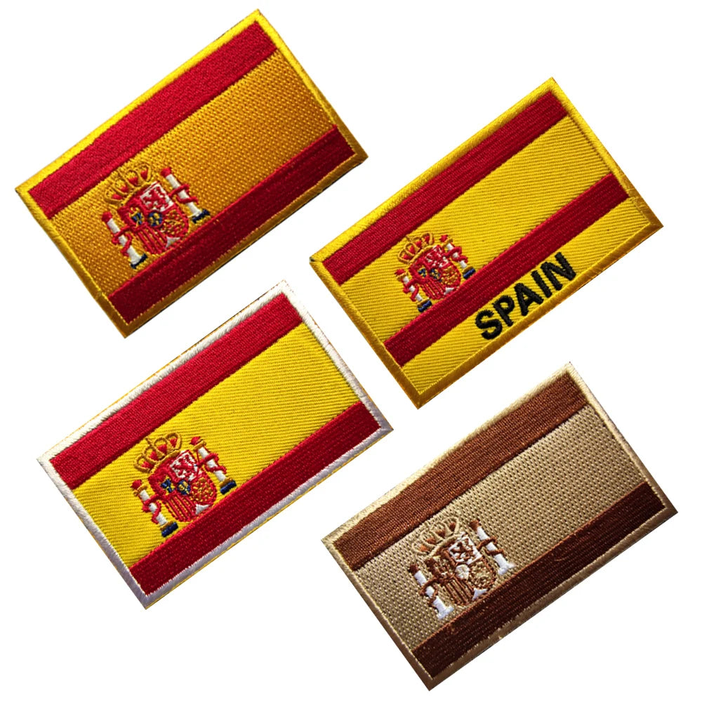 Kingdom of Spain Small Flag Clothing Decoration With Hook or Iron Patches