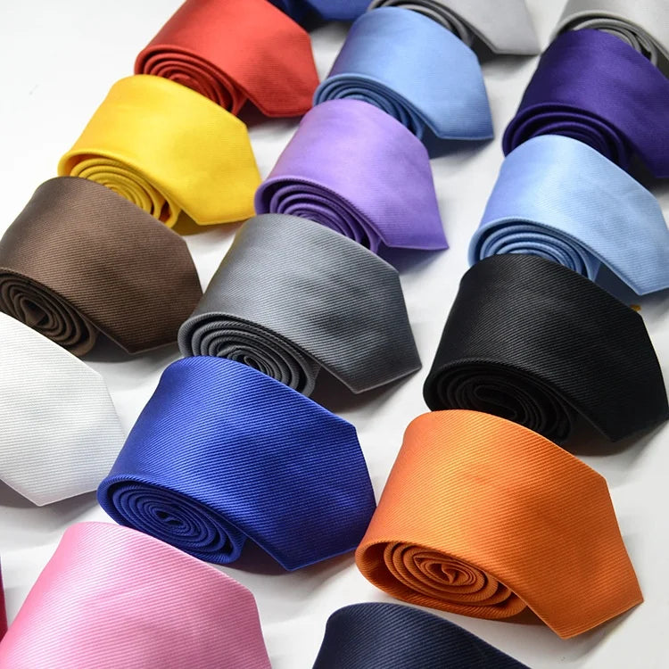 Hot Sale Los Hombres Corbata Proveedor Pure Colors Plain 8cm Neck Tie Polyester Solid Jacquard Woven Ties for Wedding