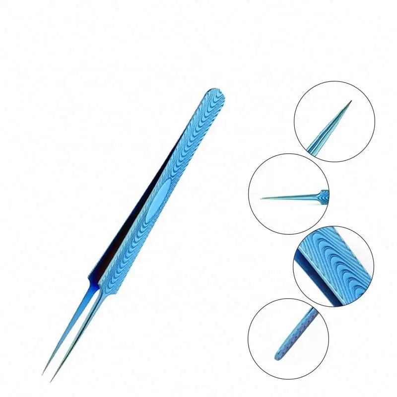 ELITER Hot Sell Japanese Style Straight Tip Stainless Eyelash Tweezer Tweezer Eyelash Extensible Extensible Tweezer