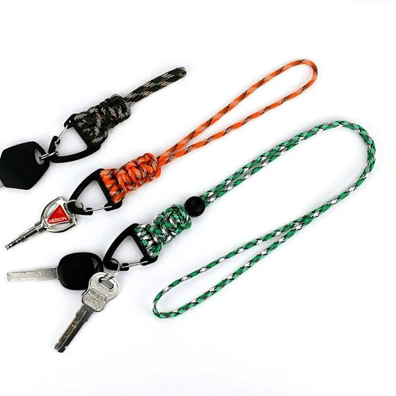 Nylon Paracord Key Chain with Safety Feature Featuring a Plastic Hook