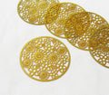 Flower Blossoms Round 40mm Raw Brass Stamping Filigree Finding