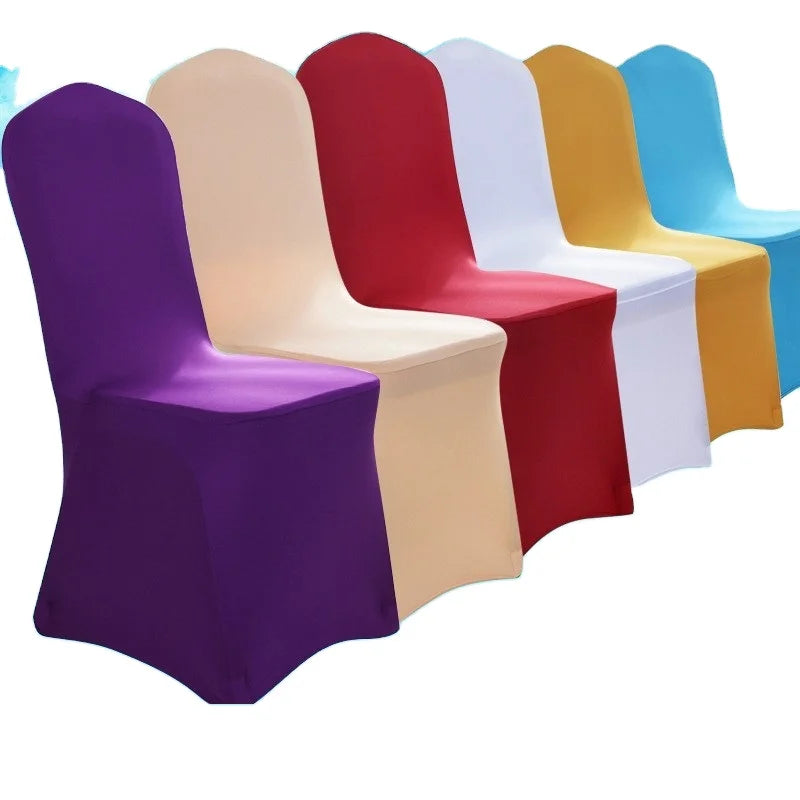 26 Colors Customized Color Wedding Spandex Chair Cover Elastic Stretch Reusable Machine Washable Eco-Friendly Universal Chair
