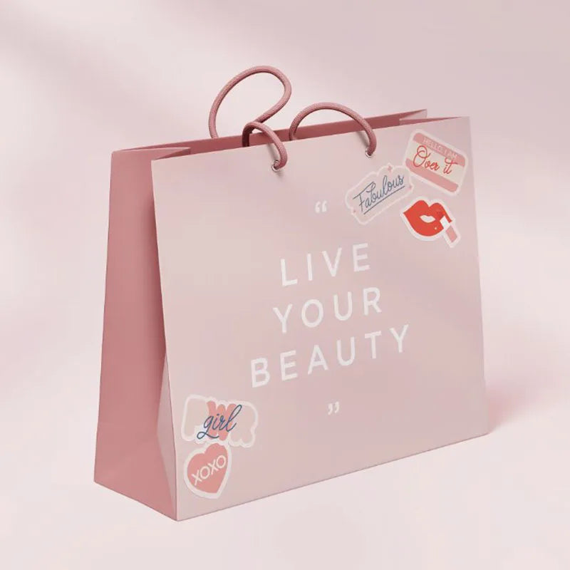 Fashion pink Tote Bag Thick High-grade Gift Clothing Store High-grade Paper Bag Gift Bag