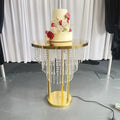 Gold /silver Cake Table Stand Round 60cm/80cm/100cm Mirror Cake Table Champagne Dessert Stand With Lights Wedding Decor Table