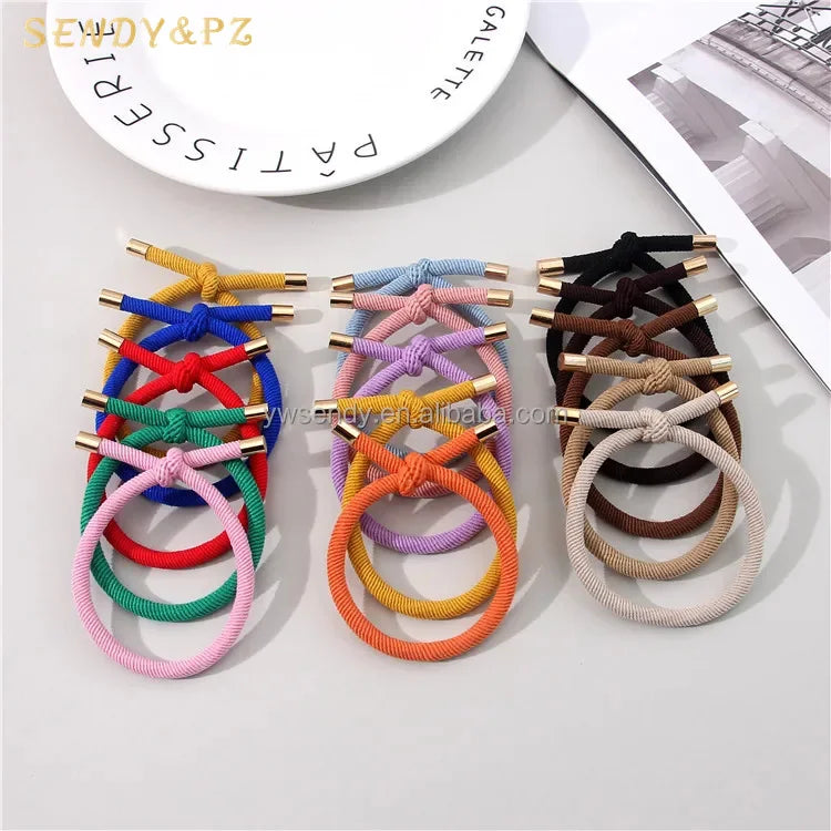Korean Simple Summer Knotted Colour Mixture Set Hair Ties for Girls Factory Wholesale Quality Products Headdress