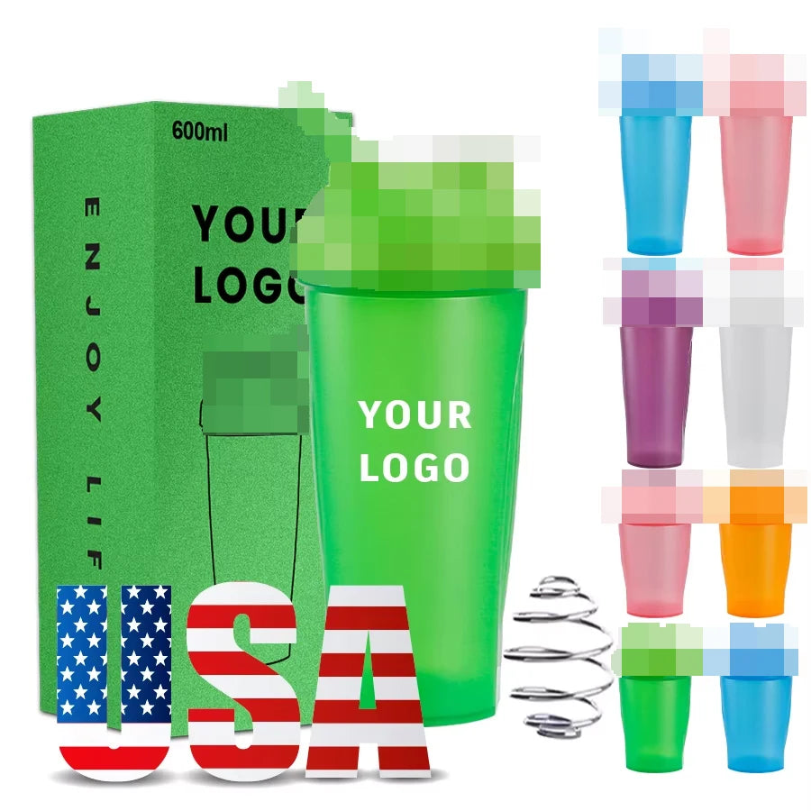 Bpa Free 400Ml 600Ml Fitness Plastic Workout Shake Protien Shaker Cup Gym Bottle Shake Bottles Protein Shaker for Sports Water