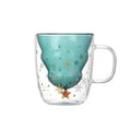 Christmas Tree Shape Christmas PRE Sale High Borosilicate Glass Cup 300ml with Gift Boxes for Christmas Gift Glass Cup