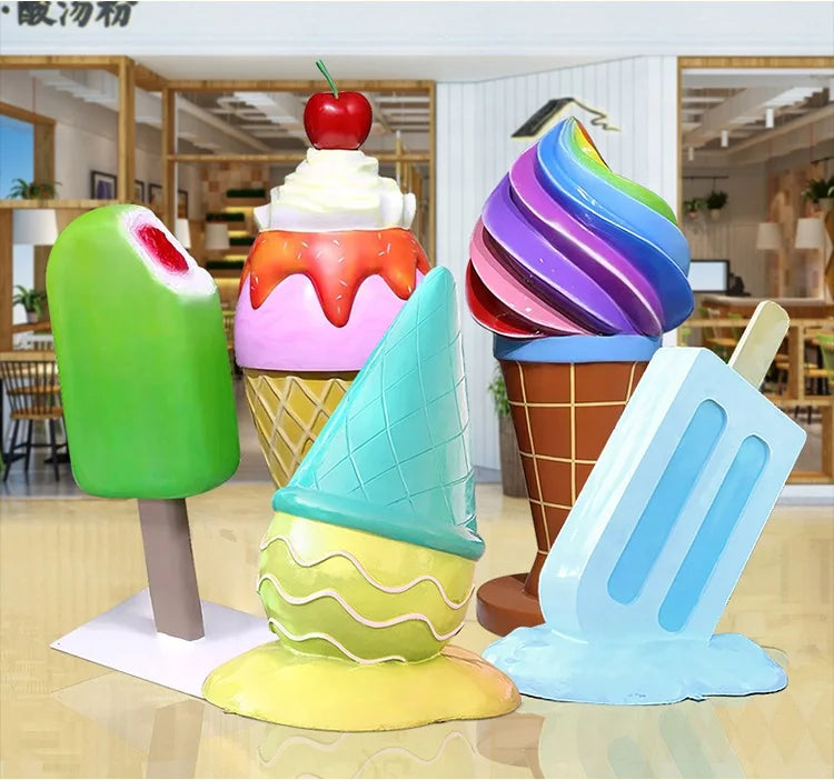 Pop Art Decorative Life Size Resin Candy Lollipop Fiberglass Sculpture Statue for Candy Bar Decoration