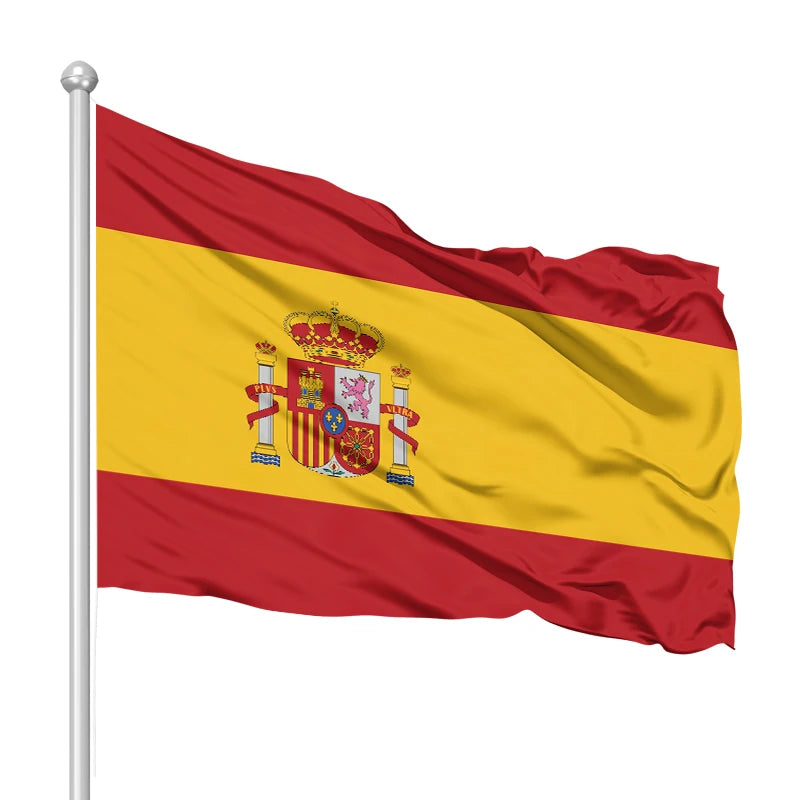 Custom 3x5ft 100% Polyester Spanish Flag Promotional Automotive Outdoor Decoration with 48h Fast Delivery for Spain Displays
