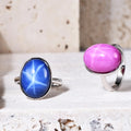 A225R Abiding Jewelry Classic Ring Wholesale 925 Sterling Silver Red Blue Color Cats Eye Stone Pure Silver Ring