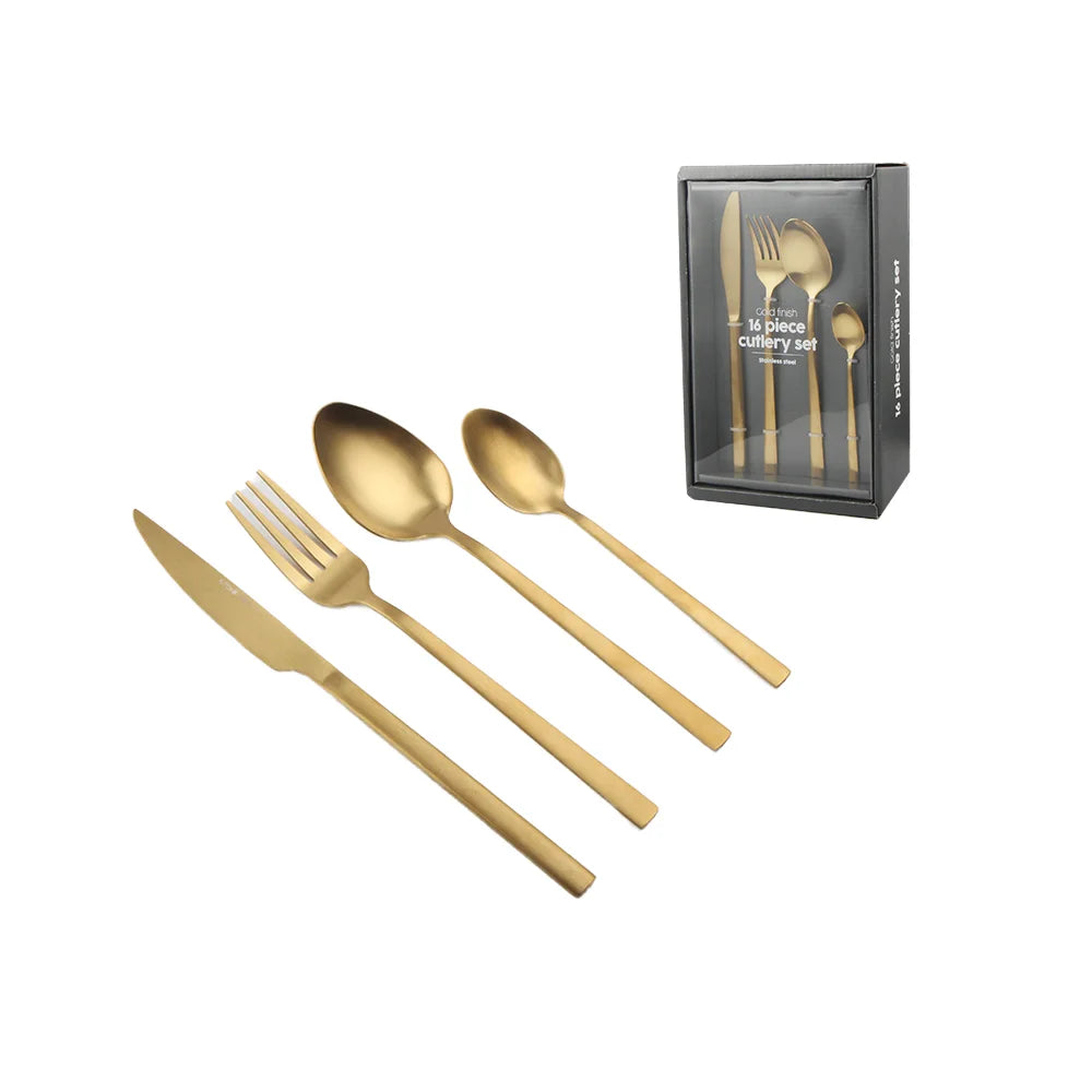 24pcs Modern Design Custom Portuguese Cutipol Gold Flatware Set Stainless Steel Cutlery for Parties Weddings Metal Material
