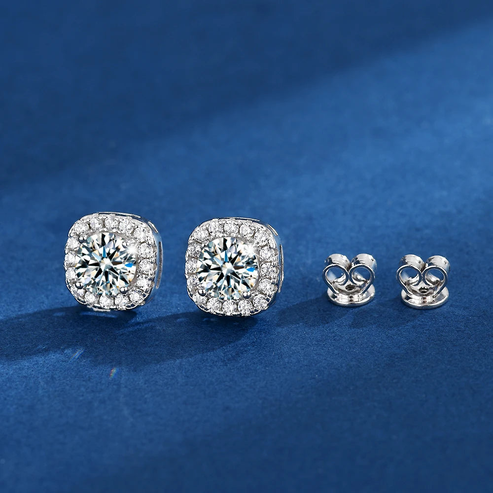 Manufacturer Wholesale New S925 Micro-set Full Diamond Moissanite One Carat Fashion Earrings
