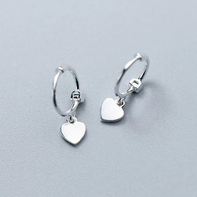 S925 Sterling Silver Simple Hoop Earrings Designer Heart Earrings Women Fine Jewelry Statement Earring Wholesale