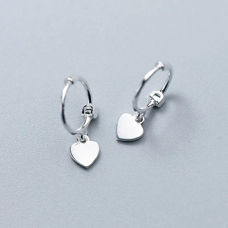 S925 Sterling Silver Simple Hoop Earrings Designer Heart Earrings Women Fine Jewelry Statement Earring Wholesale