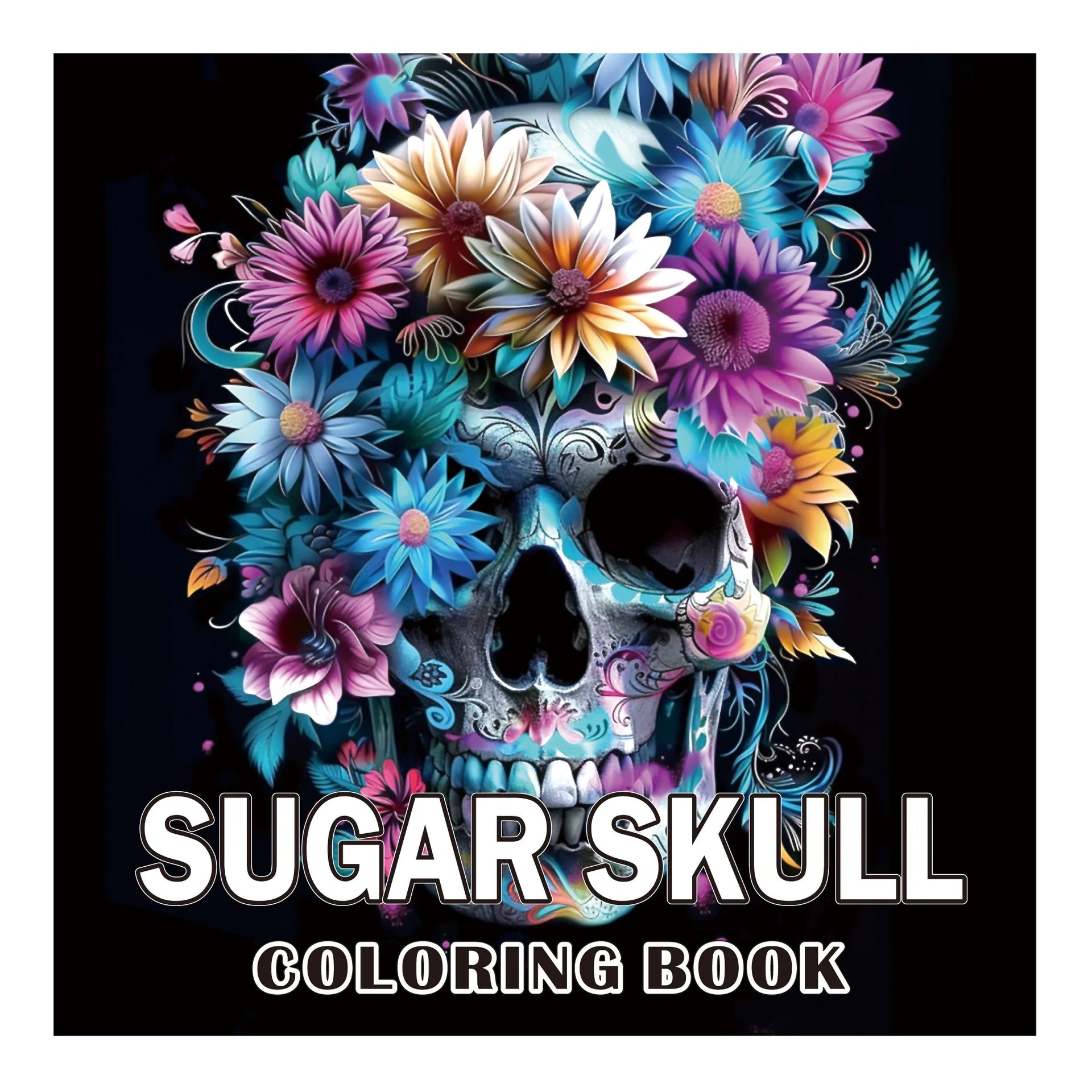 Sugar Skulls Coloring Book for Adults Kids 24 Designs Inspired by the Day of the Dead Easy Patterns for Anti-Stress & Relaxation
