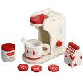 Kids Role Pretend Play Simulation Mini Kitchen Food Mixer Toasters Bread Maker Toy Wooden Bread Coffee Toys Set