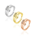 JJ0036 S925 Sterling Silver Adjustable Anxiety Ring for Women Men Peace Fidget Spinner Rings Retro Wedding Promise Thumb Rings