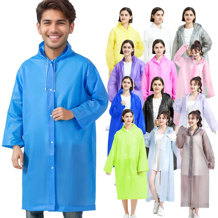 Zero-Waste EVA rain Poncho Reusable & Recyclable OEM Service for Green Companies