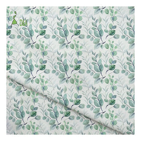 Wholesale 100% Cotton Fabric Artistic Green Leaf Printed for Women's Dresses Lightweight for Shirts Bags Covers Crafts Toys