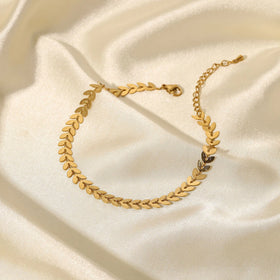 Bohemian Irregular Leaf Charm Feet Chain Waterproof 18k Gold Plated Stainless Steel Anklet for Beach Parties Accesorios Mujer