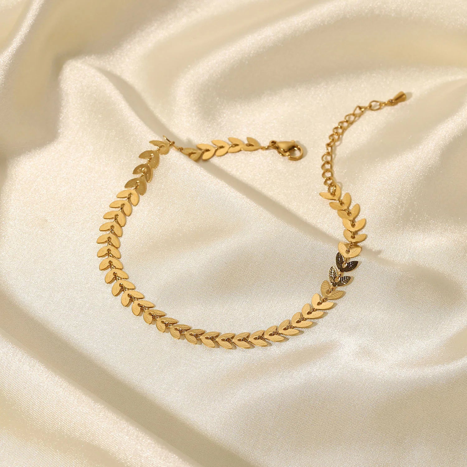 Bohemian Irregular Leaf Charm Feet Chain Waterproof 18k Gold Plated Stainless Steel Anklet for Beach Parties Accesorios Mujer