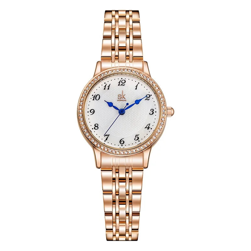 SHENGKE K0199L Luxury Fashion Square Alloy Dial 30mm Glass Pointer TOP Brand Women's Watch Waterproof Quartz Movement