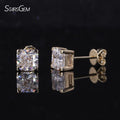 14k Gold Diamond Earrings 1ct Radiant Cut DEF VS VVS Cultured Diamond Stud Earrings