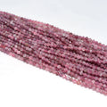 Factory Wholesale Price 100% Natural 3mm Faceted Pink Tourmaline Loose Gemstone Beads