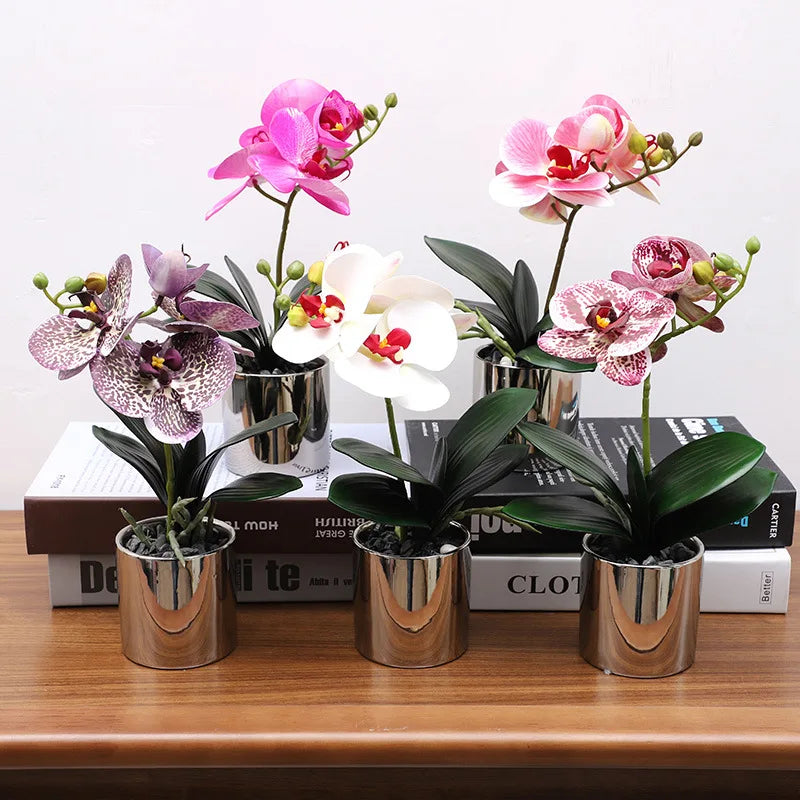 Wholesale Artificial Real Touch Phalaenopsis Orchid Flowers for Home Living Room Decoration Flower