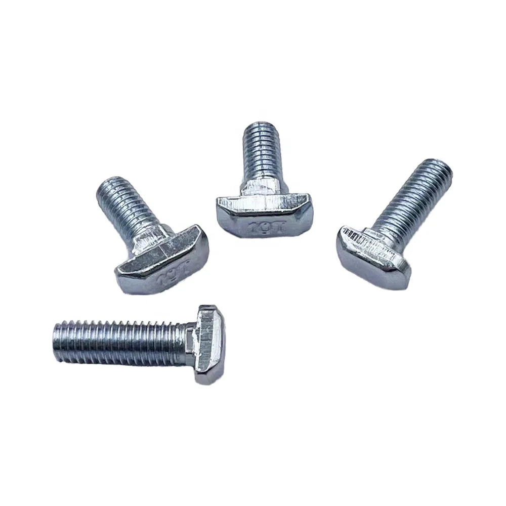 M8 T-shaped Slot Bolt Head Screw with Galvanized Carbon Steel T-shaped Screw - for 30 Series Aluminum Profiles
