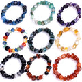 Healing Reiki Chakras Freeform Bead Couple Yoga Bracelet Spiritual Gemstone Amethyst Birthstone Energy Bracelet for Bride Men
