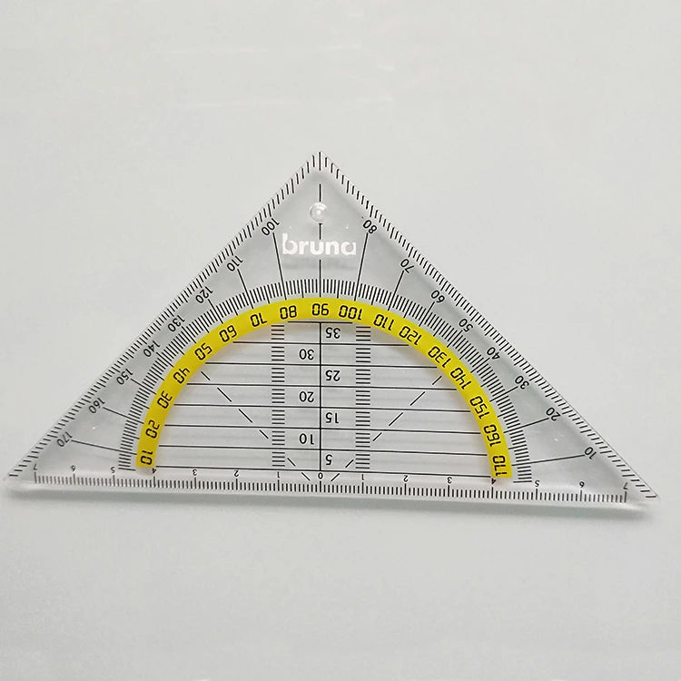 16cm Geometry 45 Degree Half-Square Triangle Ruler Protractor Triangle Ruler
