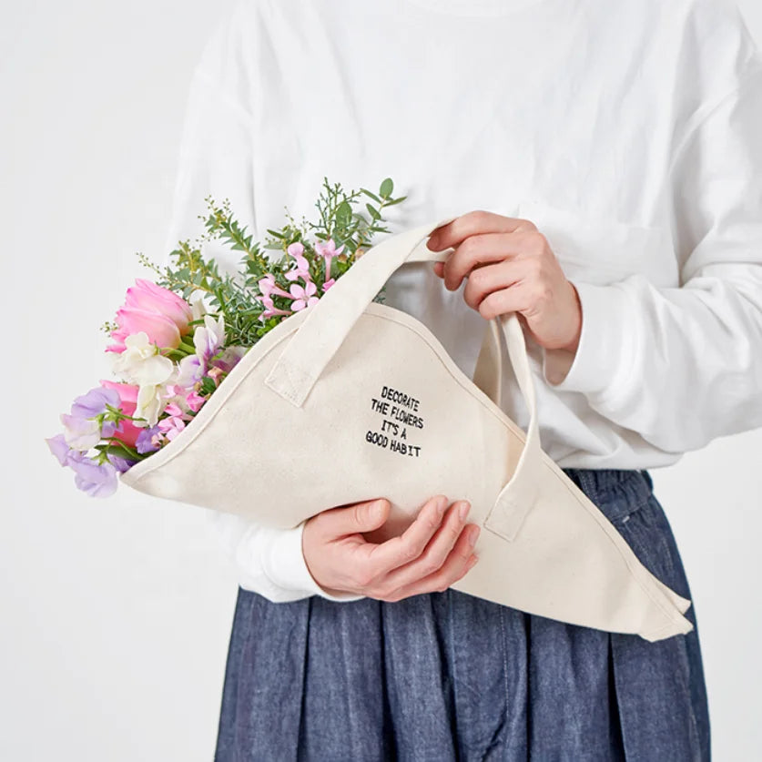 Farmer's Market Handbag Floral Tote Cotton Fabric Floral Arrangement Bouquet Bag Customized Dried Flower & Food Shopping Bag