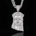 Hot Sale Hip Hop Stainless Steel CZ Diamond Stone Bling Iced Out Big Size JESUS PIECE Pendants Necklaces for Men