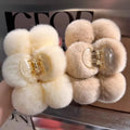KUACHI Wholesale Large Furry Hair Claws Cute Girl Fluffy Hair Clips Fashion Autumn and Winter Hair Accessories