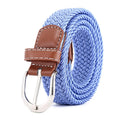 Men's and Women's Canvas Elastic Braided Waist Belt Fashion Stretch Belts with Alloy for Buckle