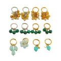 Wholesale Boho Gem Jewelry 18K Gold Plated Stainless Steel Turquoise Natural Birth Stone Stud Earrings for Women