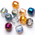 Faceted Round Glass Beads 10mm/12mm/14mm Symmetrical Crystal Beads for Necklace Decoration DIY Accessories Jewelry Making